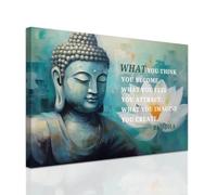 ZXHYWYM Buddha Wall Art Buddhist Motivational Quotes Wall Decor Zen Pictures Spiritual Canvas Prints for Office Spa Yoga Room Bathroom Decor Framed (30 x 45 cms)