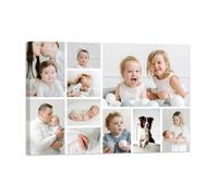 ZXHYWYM Canvas Prints with Your Photos Collage Multi Image Picture to Canvas Personalized Custom Canvas Collage Customized Picture Gifts for Family Baby Framed (B7, (30.00 x 45.00 cms))
