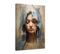 ZXHYWYM Catholic Canvas Wall Art Virgin Mary on Broken Wood Grain Background Pictures Mother of Jesus Christ Poster Prints Religious Faith Spiritual Gifts (B, (40.00 x 60.00 cms))