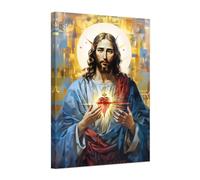 ZXHYWYM Catholic Christian Wall Art Jesus Canvas Print Christian God Pictures Living Room Bedroom Decor Abstract Religious Faith Spiritual Gifts (C, (30.00 x 45.00 cms))