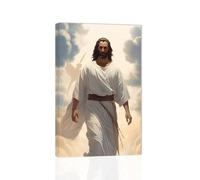 ZXHYWYM Christian Canvas Pictures Religious Paintings of Jesus Wall Art Black Jesus Christ Poster Faith Print Wall Decor for Home Church Frame (30.00 x 45.00 cms)