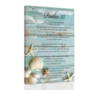 ZXHYWYM Christian Canvas Wall Art Psalm 23 Pictures Coastal Beach Wall Decor Scripture Bible Verses Prints Inspirational Poster for Home Framed (30 x 45 cms)