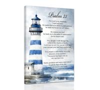 ZXHYWYM Christian Canvas Wall Art Psalm 23 Pictures Coastal Beach Wall Decor Scripture Bible Verses Prints Inspirational Poster for Home Framed (30 x 45 cms)