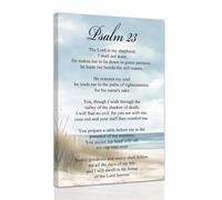 ZXHYWYM Christian Canvas Wall Art Psalm 23 Pictures Coastal Beach Wall Decor Scripture Bible Verses Prints Inspirational Poster for Home Framed (30 x 45 cms)