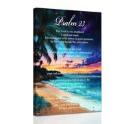 ZXHYWYM Christian Wall Art Aurora Polaris Pictures Scripture Canvas Psalm 23 Prints Bible Verses Painting Inspirational Poster for Home Decor Framed (40 x 60 cms)