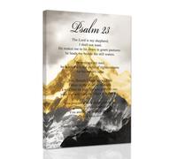 ZXHYWYM Christian Wall Art Mountains Canvas Prints Psalm 23 Scripture Pictures Bible Verses Inspirational Artwork for Home Office Decor Framed (40 x 60 cms)
