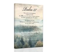 ZXHYWYM Christian Wall Art Mountains Canvas Prints Psalm 23 Scripture Pictures Bible Verses Inspirational Artwork for Home Office Decor Framed (40 x 60 cms)