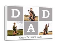 ZXHYWYM Collage Canvas Prints with Your Photos Custom Multi Image Wall Art Personalized Father's Day Picture Gift for Dad Framed (Dad-1, (8.00" x 12.00"))