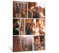 ZXHYWYM Collage Photo Canvas Prints with Your Photos Personalized Multi Image Wall Art Custom Collage Family Picture Home Decor Framed (3, (8.00" x 12.00"))