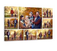 ZXHYWYM Collage Photo Canvas Prints with Your Photos Personalized Multi Image Wall Art Custom Collage Family Picture Home Decor Framed (2, (16.00" x 24.00"))