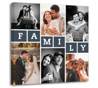 ZXHYWYM Collage Photos Canvas Prints with Your Photos Custom Family Multi Image Wall Art Personalized Picture Home Decor Framed (Family-2, (18.00" x 18.00"))