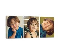ZXHYWYM Custom Canvas Prints Personalized Wall Art with Your Photo 3 Panel Customized Family Pet Kids Pictures Canvas with Image Painting Framed (3 Photo, (30x40cmx3))