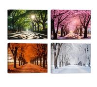 ZXHYWYM Four Seasons Canvas Wall Art 4 Pieces Spring Summer Autumn Winter Picture Prints Nature Scenery Paintings Modern Home Decor(1, (8.00" x 12.00" x 4PCS))