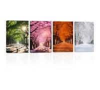 ZXHYWYM Four Seasons Canvas Wall Art 4 Pieces Spring Summer Autumn Winter Picture Prints Nature Scenery Paintings Modern Home Decor(2, (16.00" x 24.00" x 4PCS))