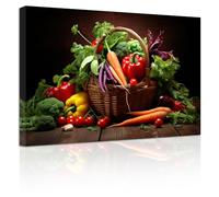 ZXHYWYM Kitchen Wall Art Colorful Vegetables Picture Various Fresh Fruits Canvas Prints for Kitchen Restaurant Dining Room Decor Framed(3, (16.00" x 24.00"))