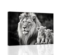 ZXHYWYM Lion Canvas Print Wall Art Black and White Animal Picture Wildlife Portrait Painting Modern Home Living Room Office Wall Decor Frame (A, (40.00 x 60.00 cms))