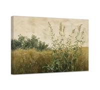 ZXHYWYM Meadow Country Pictures Wall Art Wildflower Field Botanical Painting Rustic Landscape Prints Farmhouse Outskirts Canvas Wall Decor Framed (D, (30.00 x 45.00 cms))