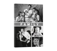 ZXHYWYM Multi Image Photo Wall Art 4 Photo Personalized on Canvas Collage Customize Family Custom Picture Collage Wall Decor Framed Idea Gifts for Home Decor (A3, (30.00 x 45.00 cms))