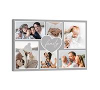 ZXHYWYM Multi Image Print Photo Collage Personalized Pictures On Canvas Custom Canvas Collage Prints With Your 6 Photos Customized Wall Art Framed (B4, (40.00 x 60.00 cms))
