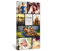 ZXHYWYM Personalized Picture Collage Canvas Prints with Your Photos Custom Multi Image and Text Wall Art Collage Photos Home Decor Framed (11, (8.00" x 16.00"))