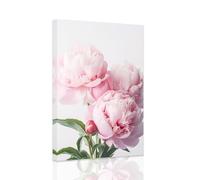 ZXHYWYM Pink Peony Wall Art Peony Flower Pictures Wall Decor Elegant Blossom Floral Paintings Romantic Flower Canvas Prints Girls Bedroom Decor Frame (Peony - 2, 50.00 x 75.00 cms)