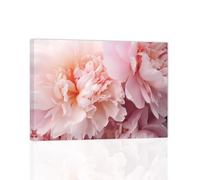 ZXHYWYM Pink Peony Wall Art Peony Flower Pictures Wall Decor Elegant Blossom Floral Paintings Romantic Flower Canvas Prints Girls Bedroom Decor Frame (Peony - 3, 30.00 x 45.00 cms)