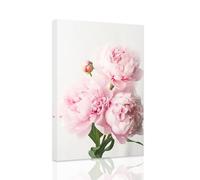 ZXHYWYM Pink Peony Wall Art Peony Flower Pictures Wall Decor Elegant Blossom Floral Paintings Romantic Flower Canvas Prints Girls Bedroom Decor Frame (Peony - 1, 30.00 x 45.00 cms)