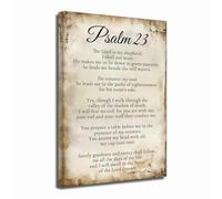 ZXHYWYM Psalm 23 Canvas Wall Art Bible Verse Picture Prints Christian Inspirational Quotes Art Poster Religious Scripture Painting Office Church Wall Decor (Brown, 45L x 30W cm)