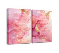 ZXHYWYM Psalm 91 and 23 Wall Art 2 Piece Pink Abstract Wall Decor Bible Verse Scripture Canvas Christian Artwork Prints for Living Room Bedroom Church Home Decor Framed 30x40cmx2