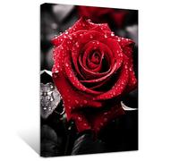 ZXHYWYM Red Rose Canvas Wall Art Elegant Rose Flower Painting Prints Blooming Floral Picture Romantic Artwork for Girls' Bedroom Framed(3, (16.00" x 24.00"))