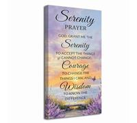 ZXHYWYM Serenity Prayer Canvas Wall Art Bible Verse Christian Picture Prints God Religious Scripture Poster Inspirational Quote Painting Office Church Wall Decor (Purple, 60L x 30W cm)