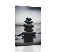 ZXHYWYM Zen Bathroom Decor Wall Art Black and White Spa Stone Picture Zen Spiritual Room Decor Yoga Meditation Artwork Frame (Zen - 3, 30.00 x 45.00 cms)