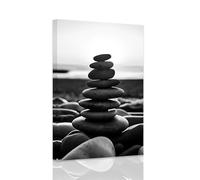 ZXHYWYM Zen Bathroom Decor Wall Art Black and White Spa Stone Picture Zen Spiritual Room Decor Yoga Meditation Artwork Frame (Zen - 1, 30.00 x 45.00 cms)