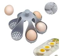 ZXiaJUMCR Silicone Egg Boiler Rack, Freestanding Egg Boiler,egg boiler holder,Silicone Egg Boiler Cooker,Hard Soft Boiled Eggs, Storage and Egg Rack, Holds 6 Eggs, for Cooking Kitchen Gadget, Gray