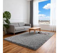 ZXIAOHUI Fluffy Rug 125 x 140 cm Soft Touch, Non Shedding, Anti-Slip Backing, Thick Pile Living Room Area Rugs Shag Carpet Easy to Clean for Bedroom, Nursery, Kids Baby Room, Grey