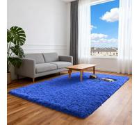 ZXIAOHUI Fluffy Rug 125 x 240 cm Soft Touch, Non Shedding, Anti-Slip Backing, Thick Pile Living Room Area Rugs Shag Carpet Easy to Clean for Bedroom, Nursery, Kids Baby Room, Blue