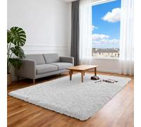 ZXIAOHUI Fluffy Rug 125 x 390 cm Soft Touch, Non Shedding, Anti-Slip Backing, Thick Pile Living Room Area Rugs Shag Carpet Easy to Clean for Bedroom, Nursery, Kids Baby Room, White