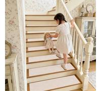 ZXIAOHUI Non Slip Stair Treads 24 x 94 cm with Tpe Backing, 100% Polyester, Non Skid, Removable Washable, Reusable, 5 Pieces Non-Slip Stair Treads, Stairs Tread Mats for Kids, Elders, Pets, D