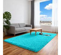 ZXIAOHUI Rugs Living Room 125 x 230 cm Non-Slip Underside, Washable up to 30 °C, Anti-Slip Washable Area Rug Floor Carpets Mat Easy to Clean for Bedroom, Kitchen, Enterance, Light Blue