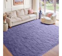 ZXIAOHUI Shaggy Rug 140 x 145 cm Soft Touch, Non Shedding, Anti-Slip Backing, Large Rugs Living Room Super Soft Fluffy Rug Easy to Clean for Bedroom, Nursery, Kids Baby Room, Purple