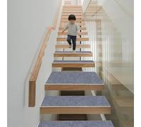 ZXIAOHUI Stair Carpet Treads 15 x 48 cm 100% Polyester, with Tpe Backing, Non Skid, Reusable, Removable Washable, 5 Pieces Stair Treads for Wooden Steps, Stairs Tread for Kids, Elders, Pets, B