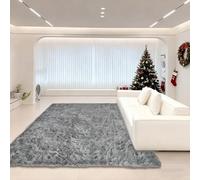 ZXIAOHUI Washable Area Rugs 90 x 130 cm Anti-Slip Backing, Super Soft, Fluffys, Non Shedding, Super Soft Shaggy Rug, Living Room Bedroom Rugs, Shag Carpet, for Bedroom, Grey