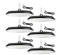 ZXICH 100W UFO LED high Bay Light, 6000K Cool White UFO LED Workshop lamp, 15000LM,IP65 Waterproof Industrial lamp high Bay Light for Factories,Garage,Warehouse (6 PC, 100W)