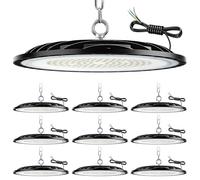 ZXICH 300W UFO LED High Bay Light, 45000LM, 6000K Cool White UFO LED Workshop lamp, IP65 Waterproof Industrial lamp high Bay Light for Factories,Garage,Warehouse (10 Pack,300W)