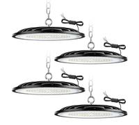 ZXICH 300W UFO LED High Bay Light, 45000LM, 6000K Cool White UFO LED Workshop lamp, IP65 Waterproof Industrial lamp high Bay Light for Factories,Garage,Warehouse (4 Pack, 300W)