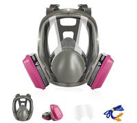 ZXICH Full Face Respirator Mask, 6800 Gas mask Respirator Mask with Filters, Dust Mask Anti Fog Against Organic Vapor Fumes Gases for Spray Paint Chemicals Epoxy Resin Welding Sanding