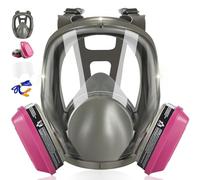 ZXICH Full Face Respirator Mask, 6800 Gas Respirator with Filters, Dust Mask Anti Fog Against Organic Vapor Fumes Gases for Spray Paint Chemicals Epoxy Resin Welding Sanding