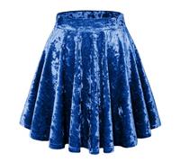 ZXIHZF Women’s Versatile A-line Crushed Velvet Mini Skirt, Royal Blue, XL
