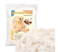 ZXIIXZ 200g/0.44lb Cotton Filling, (7oz-4.4 lb) Natural Cotton Stuffing for Stuffed Crochet Animals, Soft Premium Fiber Fill Cotton Batting for Pillow Stuffing, Cushions, DIY Stuffing Home Crafts