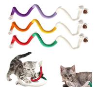 ZXJLWR 3 Pieces Cat Toy Self-Employment, 70 cm Cat Biting Rope, Colourful Catnip Toy, Cat Cord with Gallenfruit, Interactive Cat Toys for Dental Care and Companions